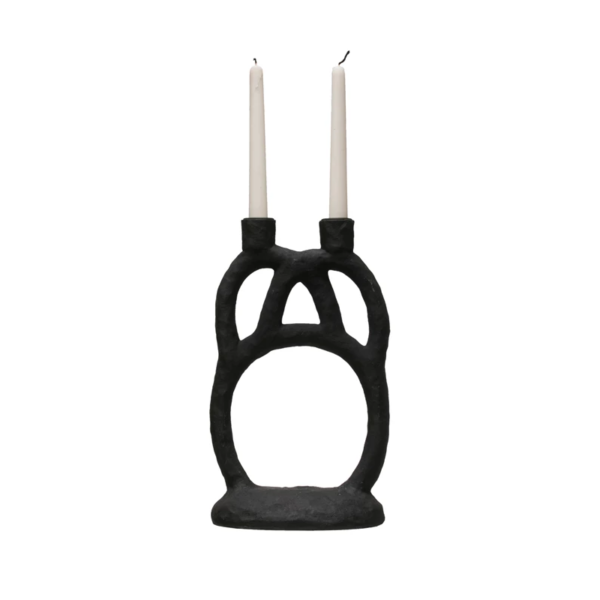 Black Resin Candle Holder