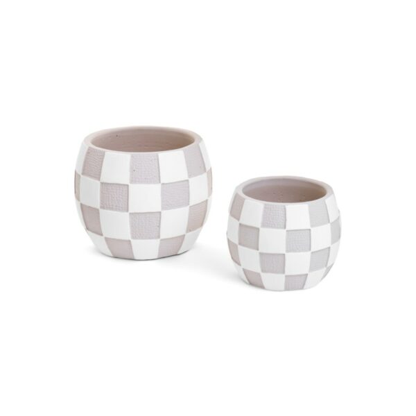 Checkered Cement Planter