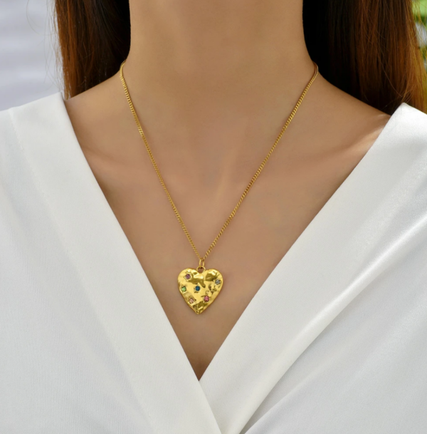 Gemstone Heart Pendant - Image 2