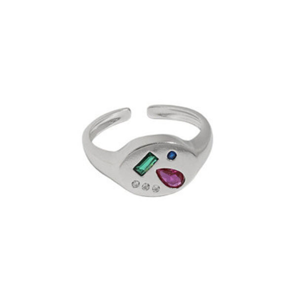 Silver Gemstone Signet Rings - Image 3