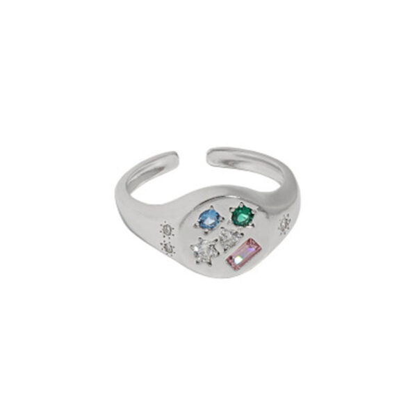 Silver Gemstone Signet Rings - Image 5