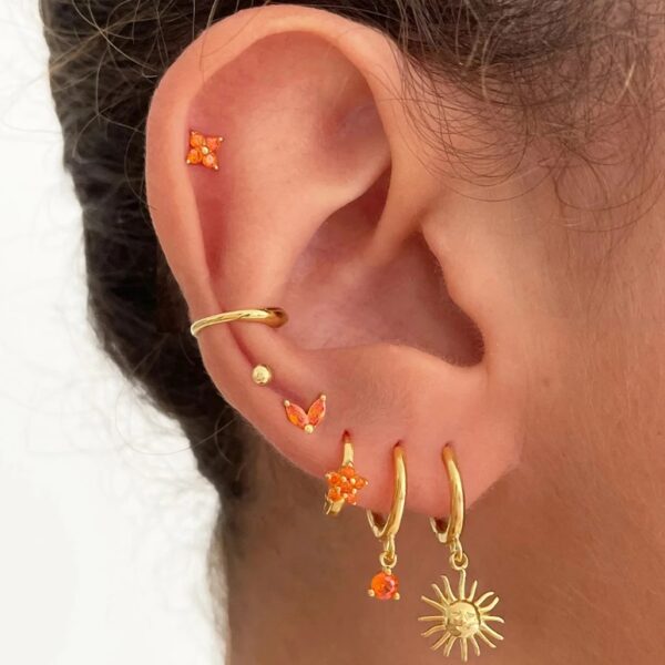 Radiant Sun Charm Hoops - Image 3
