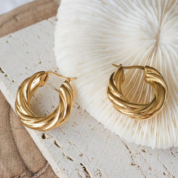 Twist + Shout Hoop Earrings - Image 3