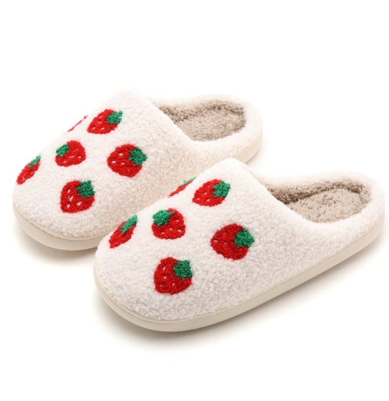 Strawberry Plush Slippers – Far & Wide Kamloops