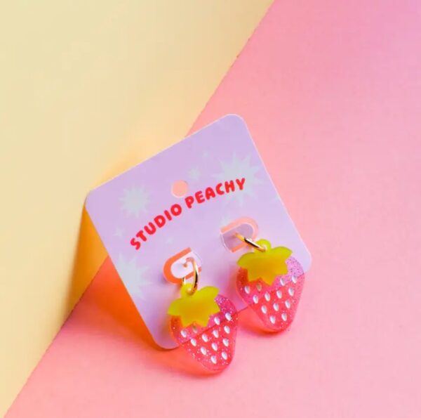 Sparkle Strawberry Earrings