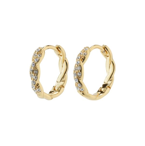 Ezo Twirled Crystal Small Hoops - Image 2