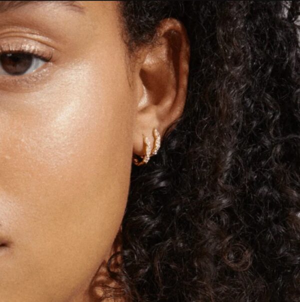 Ezo Twirled Crystal Small Hoops - Image 3