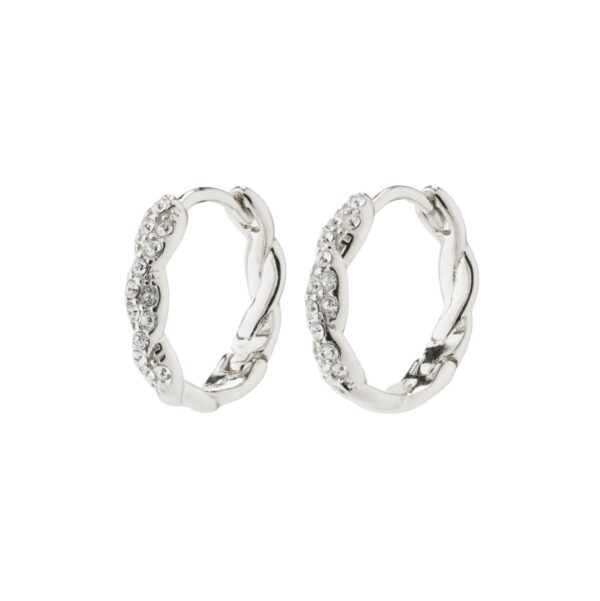 Ezo Twirled Crystal Small Hoops - Image 4