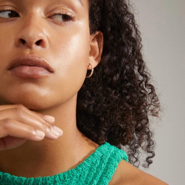 Ezo Twirled Crystal Hoops - Image 2