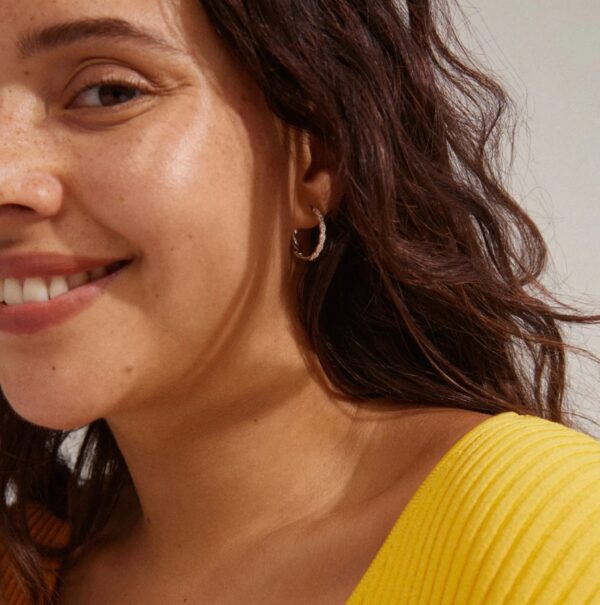 Ezo Twirled Crystal Hoops