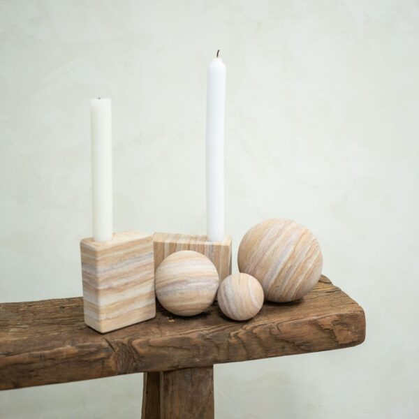 Cubic Sandstone Candle Holders - Image 2