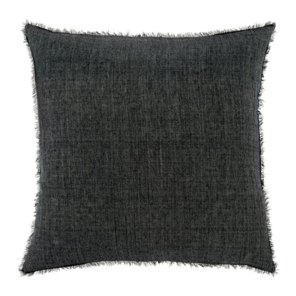 24x24 Linen Throw Pillow Charcoal