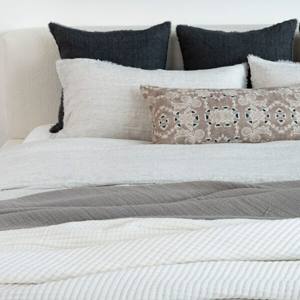 24x24 Linen Throw Pillow Charcoal - Image 2
