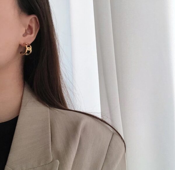 Chainlink Hoop Earrings - Image 2