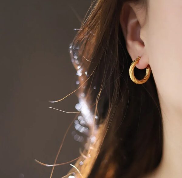 The Gold Twist Hoops - Image 3