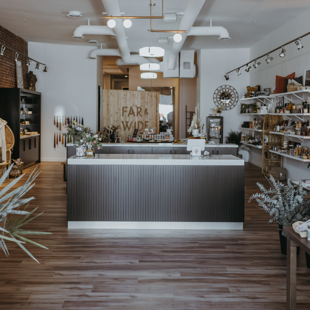 Photo of Far and Wide interior that is a boutique gift shop in Kamloops, British Columbia. Learn all about the Loyalty Program