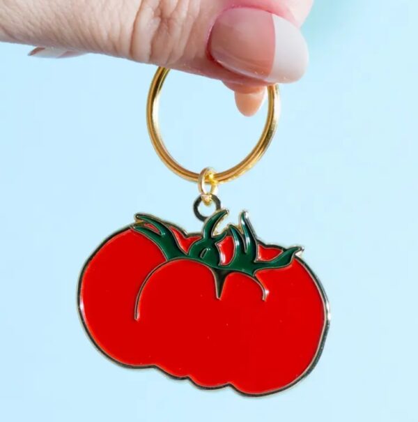 Tomato Girl Enamel Keychain