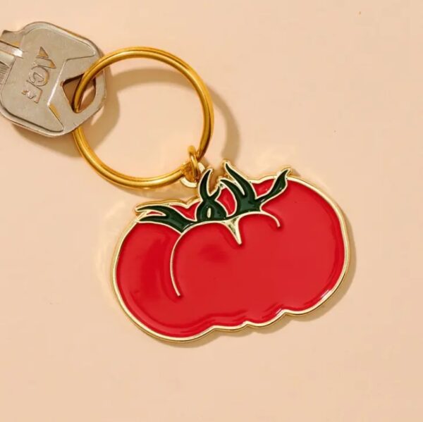 Tomato Girl Enamel Keychain - Image 3