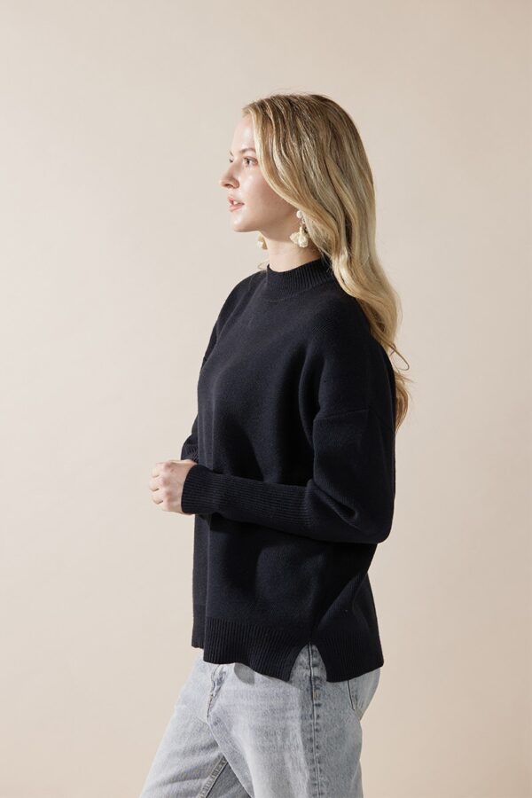 Timeless Mock Neck Black Sweater - Image 3