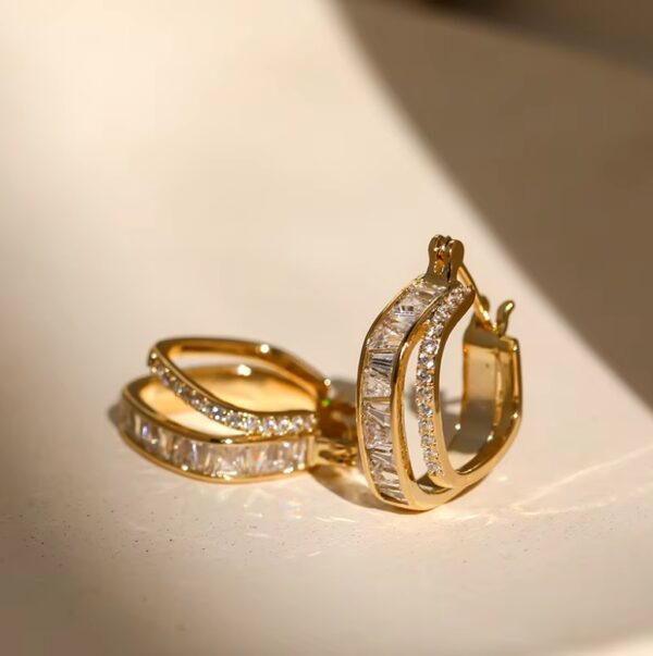 Duo Encrusted Hoops