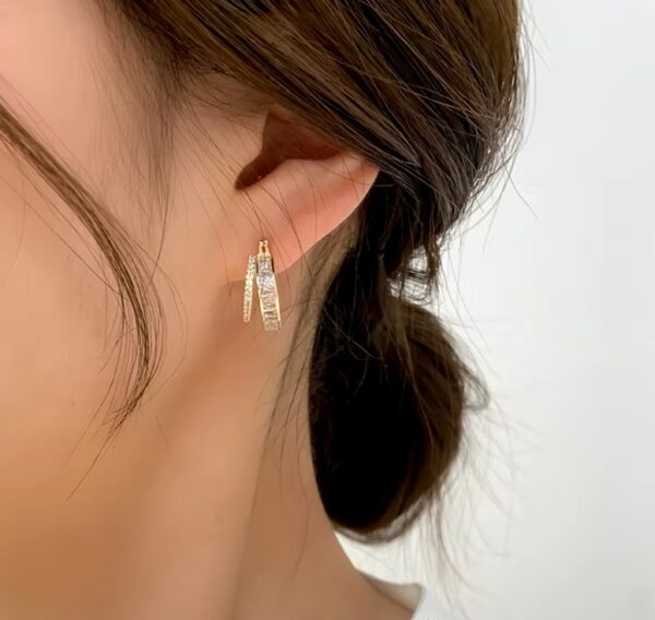 Duo Encrusted Hoops - Image 2