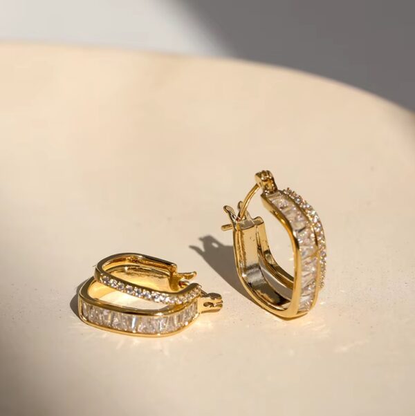 Duo Encrusted Hoops - Image 3