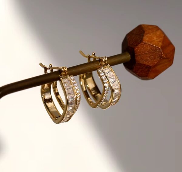 Duo Encrusted Hoops - Image 4