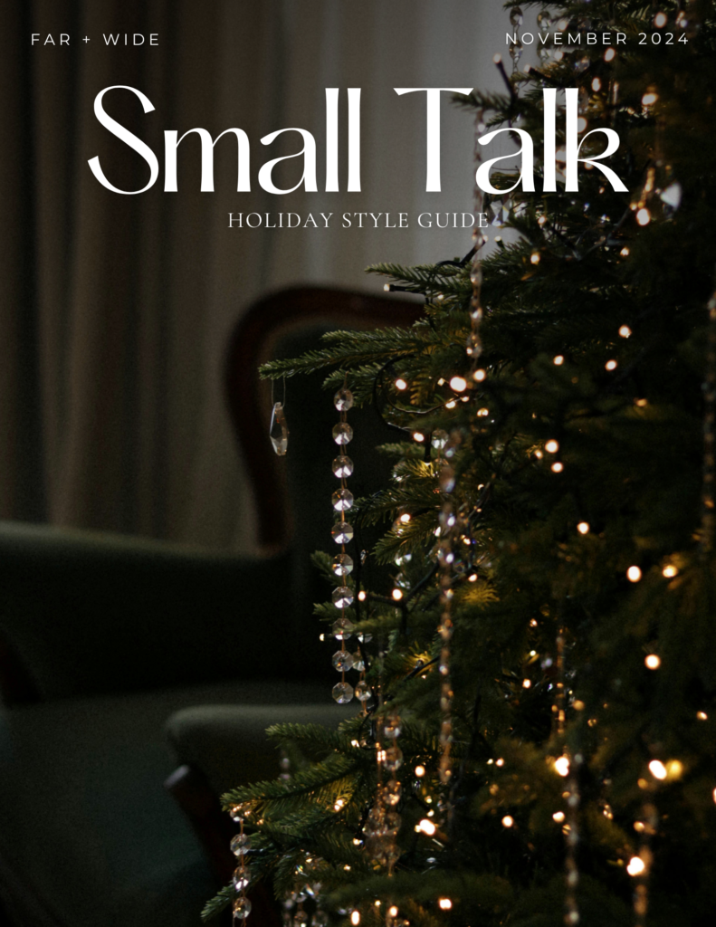 Small Talk Magazine cover that has a beautifully decorated Christmas tree