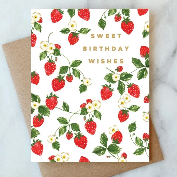 Strawberries Birthday Card