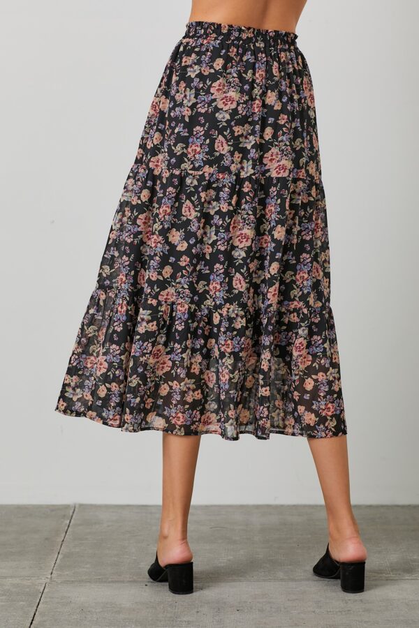 Floral Print Button Front Skirt - Image 2