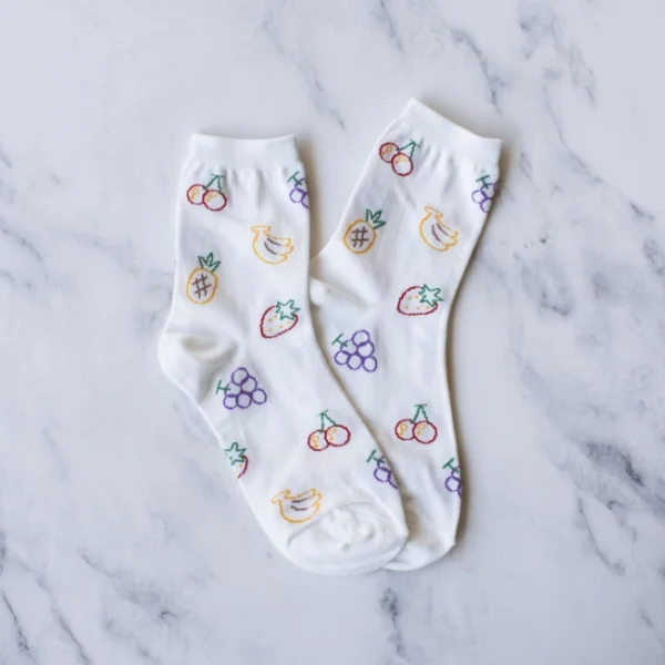 Sketched Fruit Socks