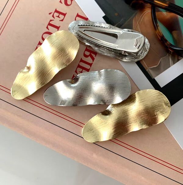 Hammered Hair Clips Set/2 - Image 2