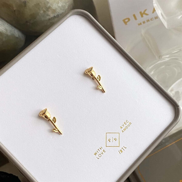 "Leroux" Rose Stud Earrings